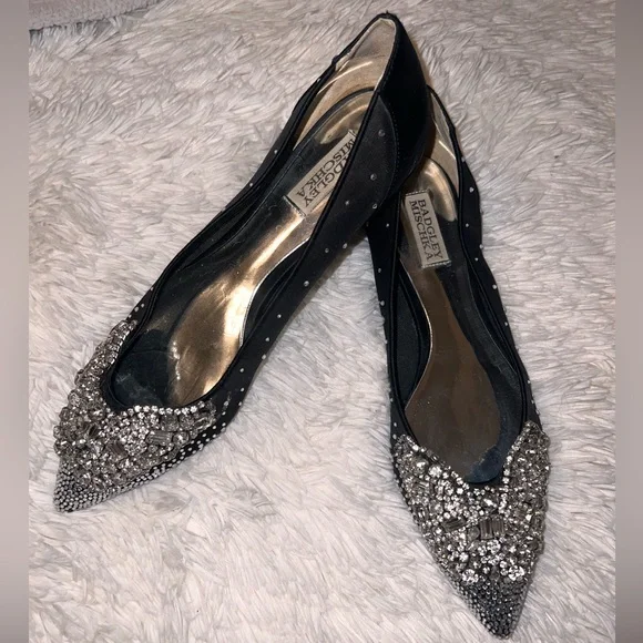 Badgley Mischika Black Embellished Flats - Picture 8 of 8